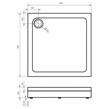 Душевой поддон Good Door Форум 90x90 см