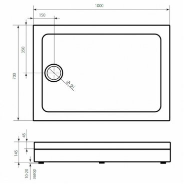 Душевой поддон Good Door Олимпик 100x70 см