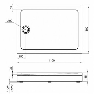 Душевой поддон Good Door Олимпик 110x80 см