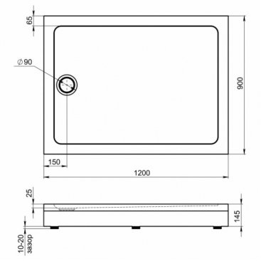 Душевой поддон Good Door Олимпик 120x90 см