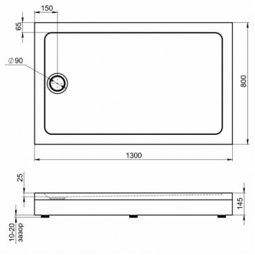 Душевой поддон Good Door Олимпик 130x80 см