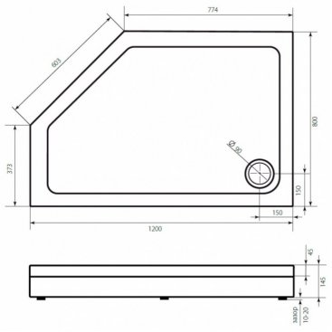 Душевой поддон Good Door Пента 120x80 см