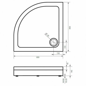 Душевой поддон Good Door Раунд 80x80 см