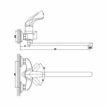 Смеситель для ванны Gross Aqua Corsa 7214215С-35L(F)