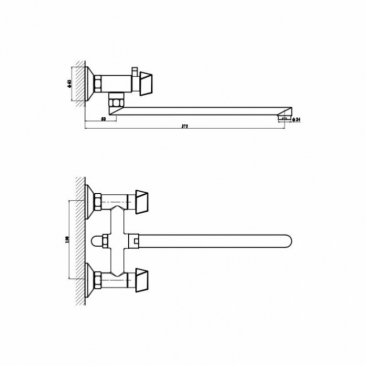 Смеситель для ванны Gross Aqua Forma 7016084С-35L(F)