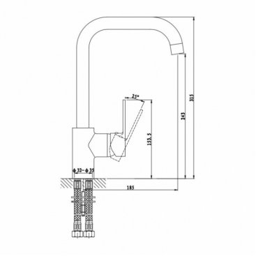 Смеситель для кухни Gross Aqua Moderna 3240278С-7