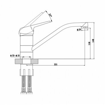 Смеситель для кухни Gross Aqua Nord 3509514C-G0147