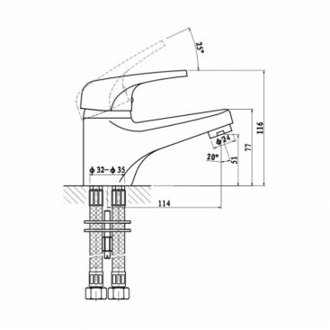 Смеситель для раковины Gross Aqua Optima 6546511С