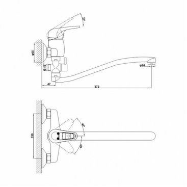 Смеситель для ванны Gross Aqua Optima 7532511С-35S