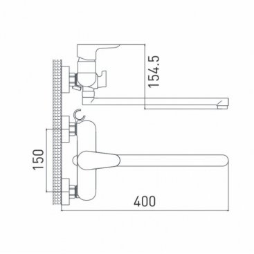 Смеситель для ванны Gross Aqua Space 7515288С-35L(F)