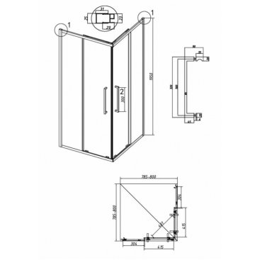 Душевой уголок Grossman Cosmo 300.K33.02.8080.10.02