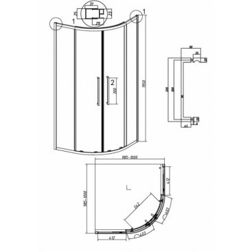 Душевой уголок Grossman Cosmo 301.K33.02.1010.10.02