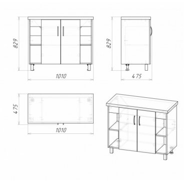 Мебель для ванной Grossman Флай 100 серая/дуб сонома GR-3013