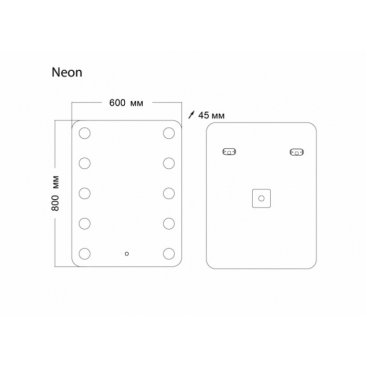 Зеркало Grossman Neon 60x80