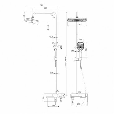 Душевая стойка Grossman Pragma 500.K35.03.320