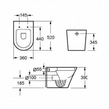 Унитаз приставной Imex Arco CB1088