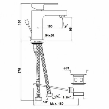 Смеситель для раковины Jaquar Alive ALI-CHR-85051B хром