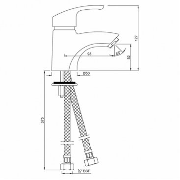 Смеситель для раковины Jaquar Eko EKO-CHR-33001B хром