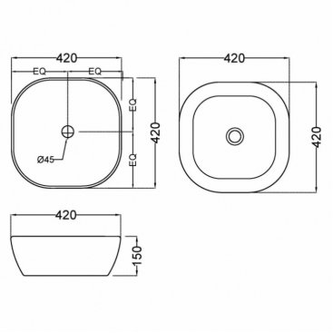 Раковина Jaquar JDR JDS-BLM-25911