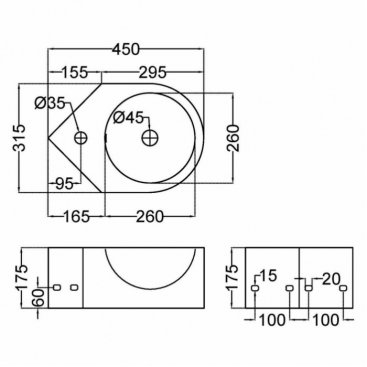 Раковина Jaquar JDR JDS-WHT-25841