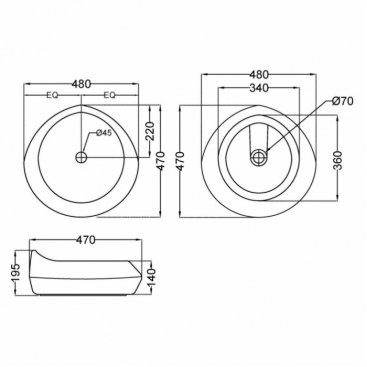 Раковина Jaquar JDR JDS-WHT-25903