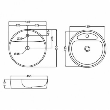 Раковина Jaquar JDR JDS-WHT-25939