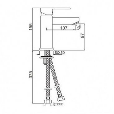 Смеситель для раковины Jaquar Kubix-F KUB-CHR-35023FB хром