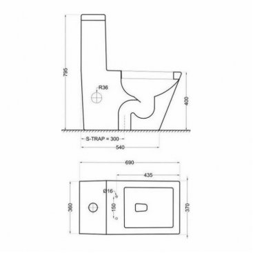 Унитаз-моноблок Jaquar Kubix-F KUS-WHT-35851SN