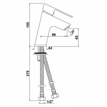 Смеситель для раковины Jaquar Lyric LYR-CHR-38001B хром