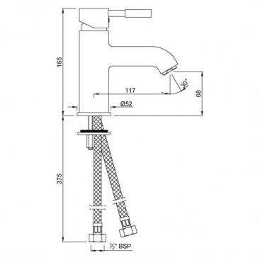 Смеситель для раковины Jaquar Solo SOL-CHR-6001B хром