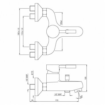 Смеситель для ванны Jaquar Solo SOL-CHR-6119 хром