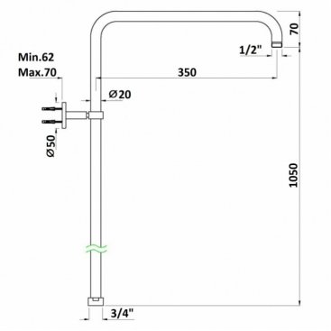 Душевая стойка Jaquar SHA-CHR-1211N хром