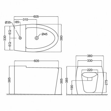 Биде напольное Jaquar Vignette VGS-WHT-81151