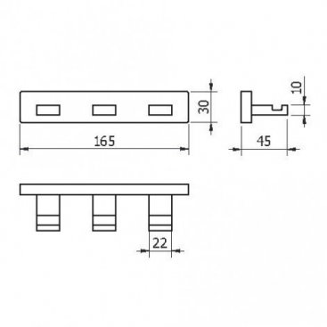 Планка с 3-мя крючками Langberger Alster 10933A