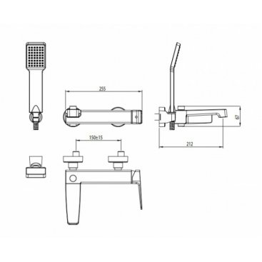 Смеситель для ванны M&Z New Geometry NGM00500