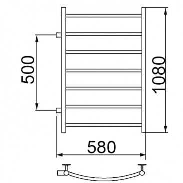 Полотенцесушитель Ника Arc ЛД 100/50 бок 50