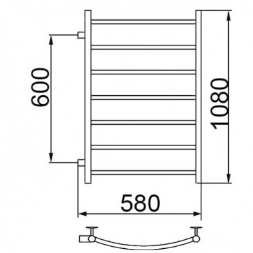 Полотенцесушитель Ника Arc ЛД 100/50 бок 60