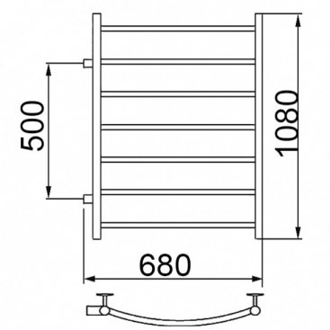 Полотенцесушитель Ника Arc ЛД 100/60 бок 50