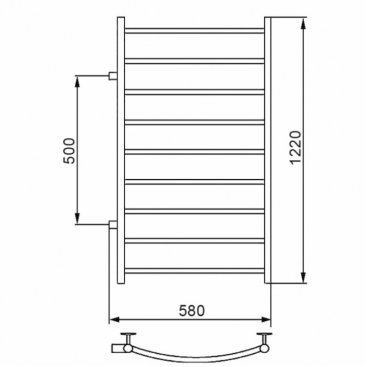 Полотенцесушитель Ника Arc ЛД 120/50 бок 50