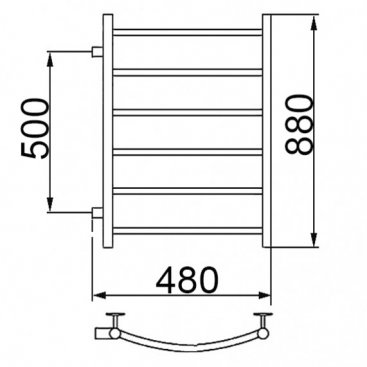 Полотенцесушитель Ника Arc ЛД 80/40 бок 50