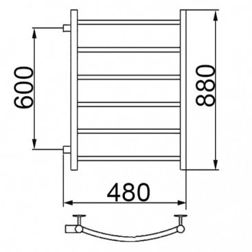 Полотенцесушитель Ника Arc ЛД 80/40 бок 60