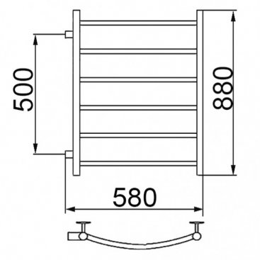 Полотенцесушитель Ника Arc ЛД 80/50 бок 50