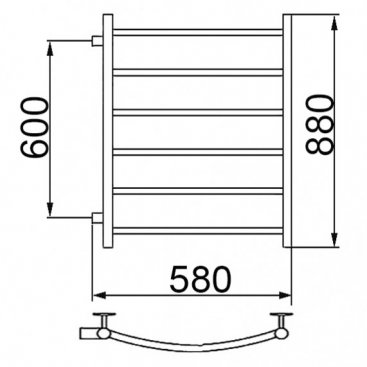 Полотенцесушитель Ника Arc ЛД 80/50 бок 60