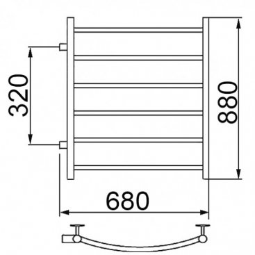 Полотенцесушитель Ника Arc ЛД 80/60 бок 32