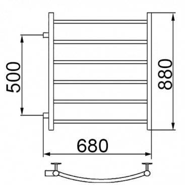 Полотенцесушитель Ника Arc ЛД 80/60 бок 50