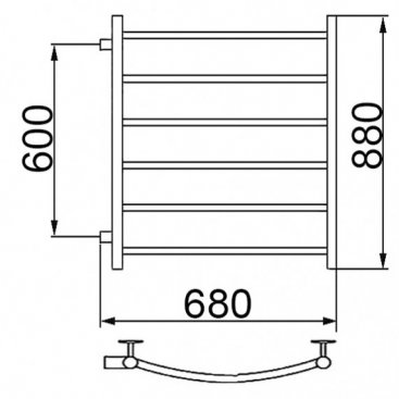 Полотенцесушитель Ника Arc ЛД 80/60 бок 60