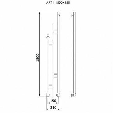 Полотенцесушитель Ника Art-2 1500/150