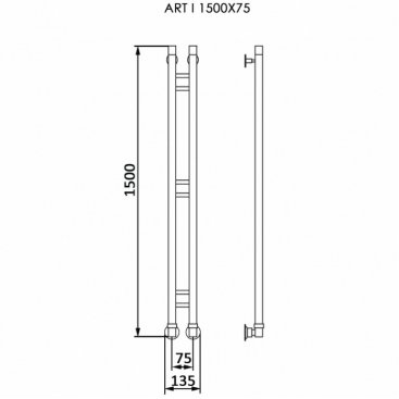 Полотенцесушитель Ника Art-1 1500/75
