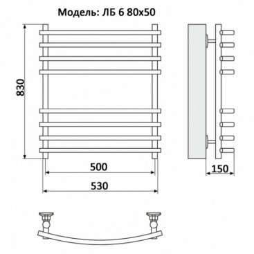 Полотенцесушитель Ника Bamboo ЛБ-6 80/50