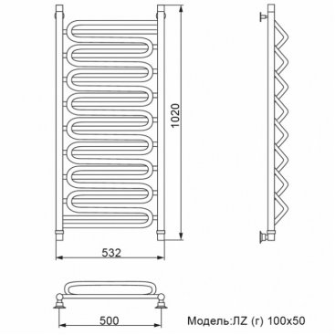 Полотенцесушитель Ника Curve ЛЗ Г 100/50/53